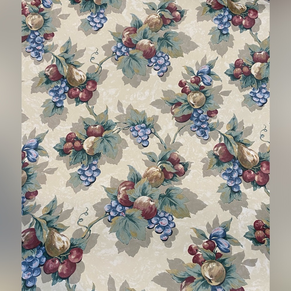 Vintage Fruit Harvest Pattern Wallpaper